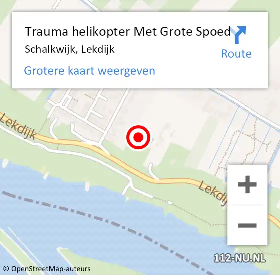 Locatie op kaart van de 112 melding: Trauma helikopter Met Grote Spoed Naar Schalkwijk, Lekdijk op 5 april 2025 22:04