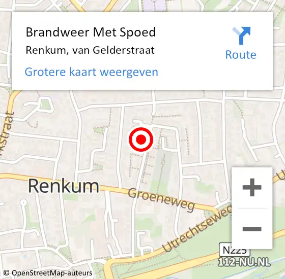 Locatie op kaart van de 112 melding: Brandweer Met Spoed Naar Renkum, van Gelderstraat op 5 april 2025 22:10