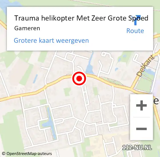 Locatie op kaart van de 112 melding: Trauma helikopter Met Zeer Grote Spoed Naar Gameren op 5 april 2025 23:21
