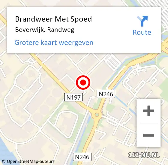 Locatie op kaart van de 112 melding: Brandweer Met Spoed Naar Beverwijk, Randweg op 5 april 2025 23:25