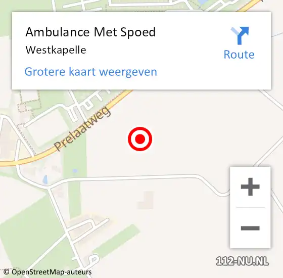 Locatie op kaart van de 112 melding: Ambulance Met Spoed Naar Westkapelle op 5 april 2025 23:40