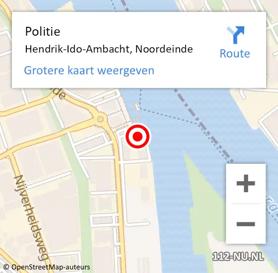 Locatie op kaart van de 112 melding: Politie Hendrik-Ido-Ambacht, Noordeinde op 6 april 2025 00:06