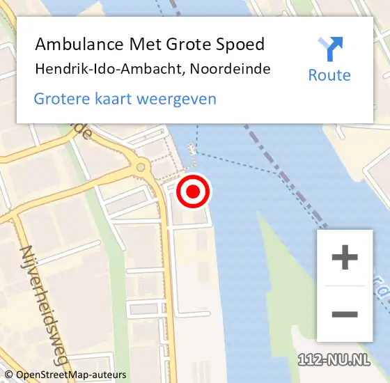Locatie op kaart van de 112 melding: Ambulance Met Grote Spoed Naar Hendrik-Ido-Ambacht, Noordeinde op 6 april 2025 00:06
