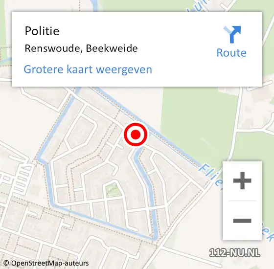 Locatie op kaart van de 112 melding: Politie Renswoude, Beekweide op 6 april 2025 03:28