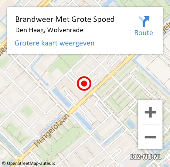 Locatie op kaart van de 112 melding: Brandweer Met Grote Spoed Naar Den Haag, Wolvenrade op 6 april 2025 03:41