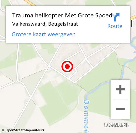 Locatie op kaart van de 112 melding: Trauma helikopter Met Grote Spoed Naar Valkenswaard, Beugelstraat op 6 april 2025 07:06