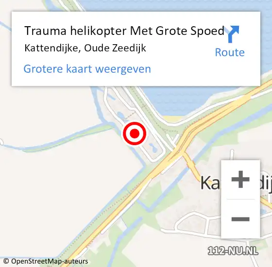 Locatie op kaart van de 112 melding: Trauma helikopter Met Grote Spoed Naar Kattendijke, Oude Zeedijk op 6 april 2025 11:40
