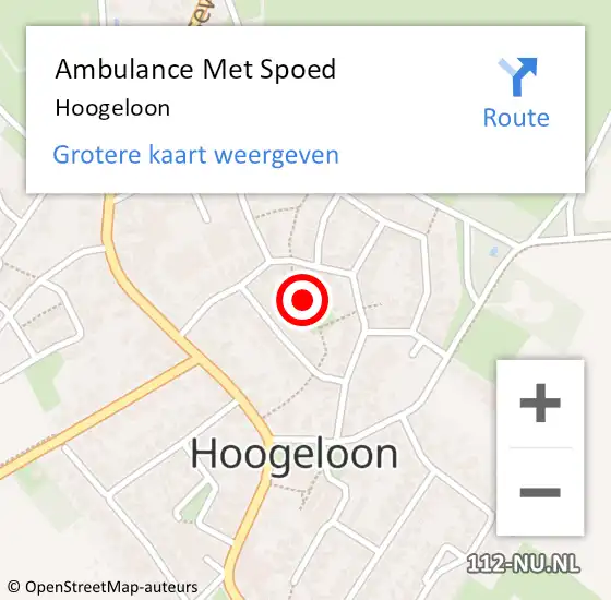 Locatie op kaart van de 112 melding: Ambulance Met Spoed Naar Hoogeloon op 6 april 2025 12:55