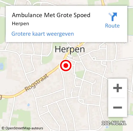 Locatie op kaart van de 112 melding: Ambulance Met Grote Spoed Naar Herpen op 7 april 2025 00:28
