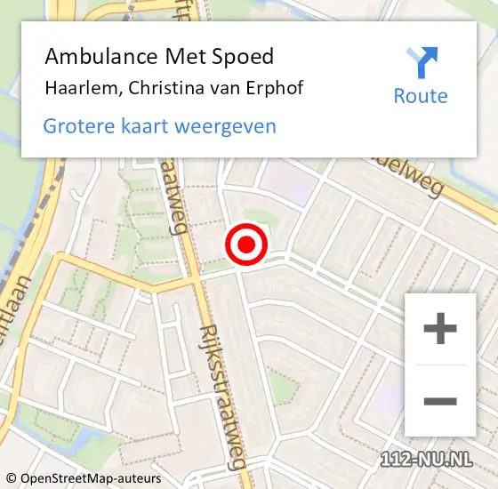 Locatie op kaart van de 112 melding: Ambulance Met Spoed Naar Haarlem, Christina van Erphof op 7 april 2025 06:21