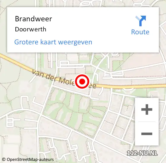 Locatie op kaart van de 112 melding: Brandweer Doorwerth op 7 april 2025 06:55