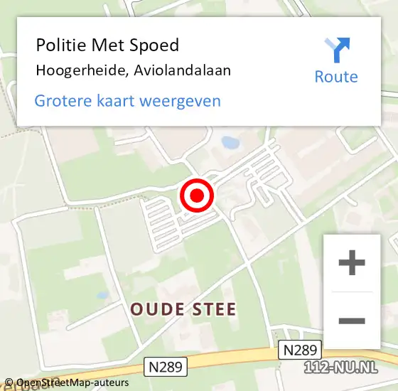 Locatie op kaart van de 112 melding: Politie Met Spoed Naar Hoogerheide, Aviolandalaan op 7 april 2025 07:10