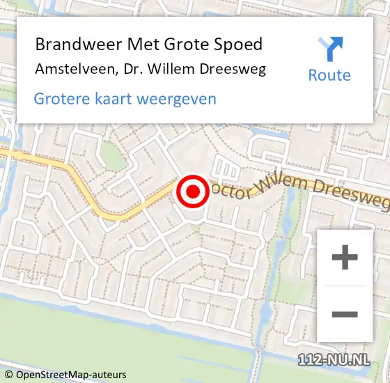 Locatie op kaart van de 112 melding: Brandweer Met Grote Spoed Naar Amstelveen, Dr. Willem Dreesweg op 7 april 2025 08:48