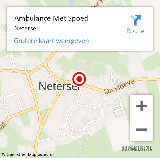 Locatie op kaart van de 112 melding: Ambulance Met Spoed Naar Netersel op 7 april 2025 09:27