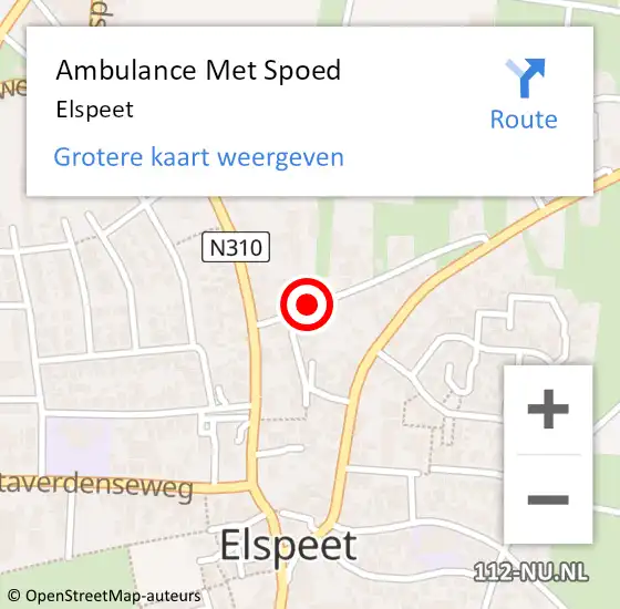 Locatie op kaart van de 112 melding: Ambulance Met Spoed Naar Elspeet op 7 april 2025 11:00