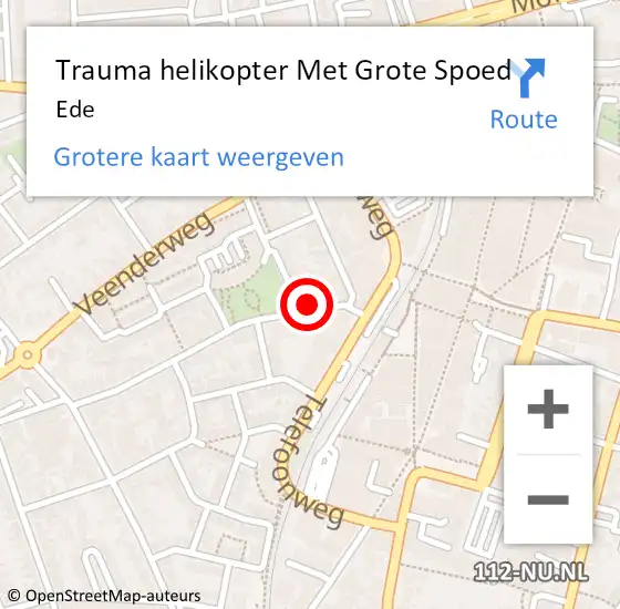 Locatie op kaart van de 112 melding: Trauma helikopter Met Grote Spoed Naar Ede op 7 april 2025 11:10