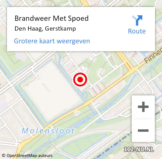 Locatie op kaart van de 112 melding: Brandweer Met Spoed Naar Den Haag, Gerstkamp op 7 april 2025 12:12