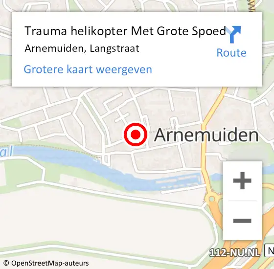 Locatie op kaart van de 112 melding: Trauma helikopter Met Grote Spoed Naar Arnemuiden, Langstraat op 7 april 2025 14:10