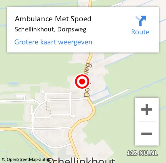 Locatie op kaart van de 112 melding: Ambulance Met Spoed Naar Schellinkhout, Dorpsweg op 12 november 2014 15:38