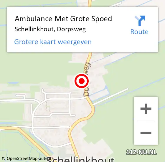 Locatie op kaart van de 112 melding: Ambulance Met Grote Spoed Naar Schellinkhout, Dorpsweg op 12 november 2014 15:41