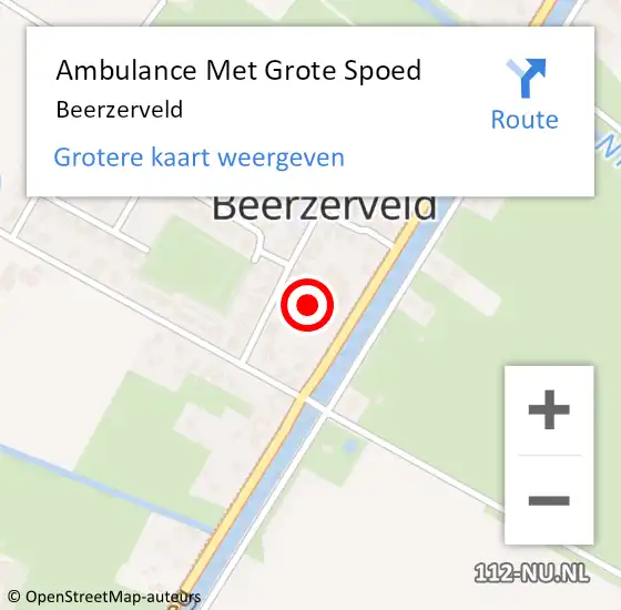 Locatie op kaart van de 112 melding: Ambulance Met Grote Spoed Naar Beerzerveld op 7 april 2025 20:50