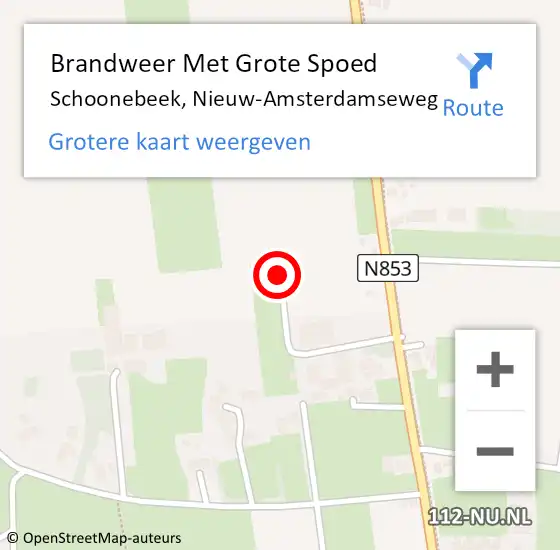 Locatie op kaart van de 112 melding: Brandweer Met Grote Spoed Naar Schoonebeek, Nieuw-Amsterdamseweg op 12 november 2014 16:22