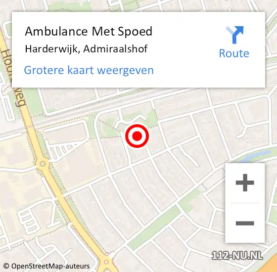 Locatie op kaart van de 112 melding: Ambulance Met Spoed Naar Harderwijk, Admiraalshof op 12 november 2014 16:32