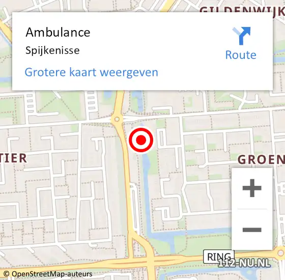Locatie op kaart van de 112 melding: Ambulance Spijkenisse op 8 april 2025 03:01
