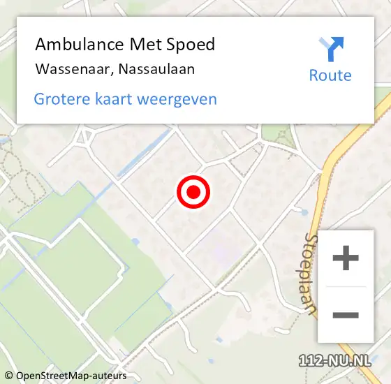 Locatie op kaart van de 112 melding: Ambulance Met Spoed Naar Wassenaar, Nassaulaan op 8 april 2025 04:42
