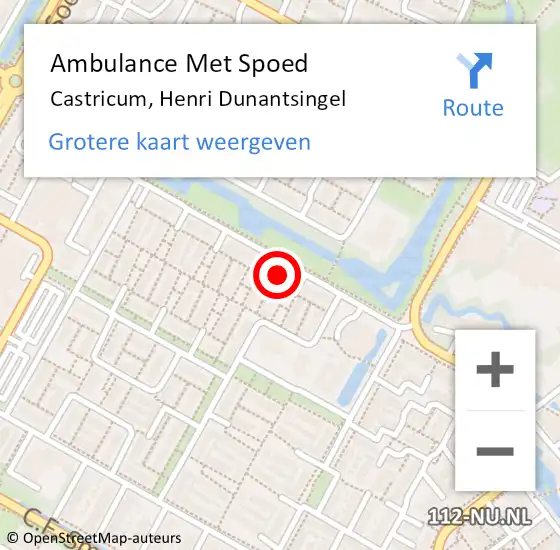 Locatie op kaart van de 112 melding: Ambulance Met Spoed Naar Castricum, Henri Dunantsingel op 8 april 2025 07:26