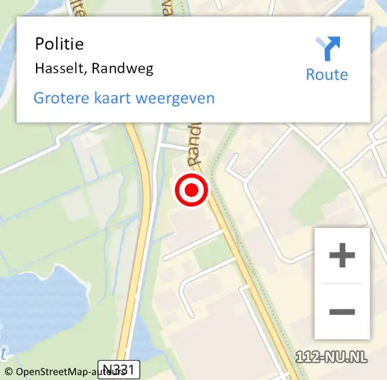 Locatie op kaart van de 112 melding: Politie Hasselt, Randweg op 8 april 2025 08:05