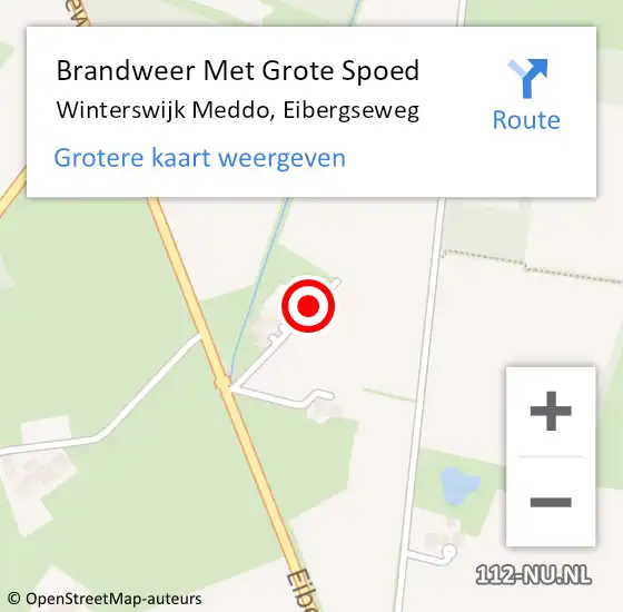 Locatie op kaart van de 112 melding: Brandweer Met Grote Spoed Naar Winterswijk Meddo, Eibergseweg op 12 november 2014 17:07