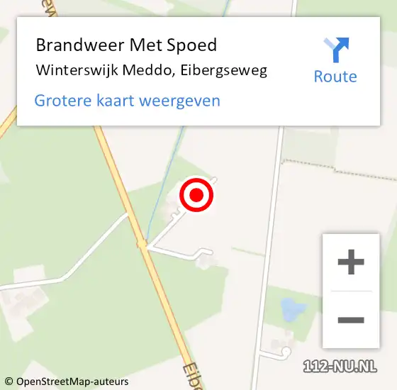 Locatie op kaart van de 112 melding: Brandweer Met Spoed Naar Winterswijk Meddo, Eibergseweg op 12 november 2014 17:16