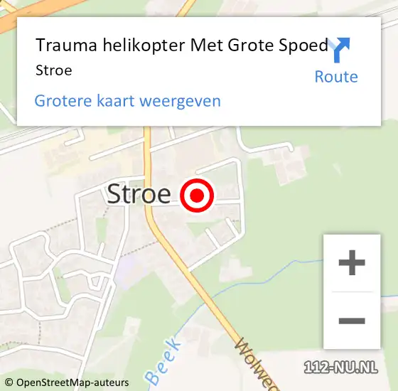 Locatie op kaart van de 112 melding: Trauma helikopter Met Grote Spoed Naar Stroe op 8 april 2025 13:31