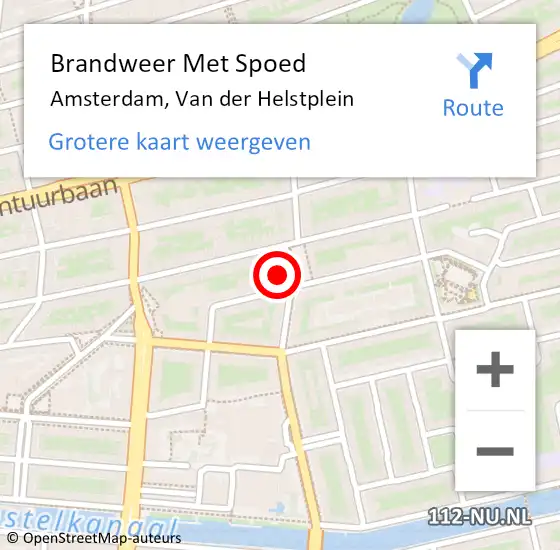 Locatie op kaart van de 112 melding: Brandweer Met Spoed Naar Amsterdam, Van der Helstplein op 8 april 2025 14:10