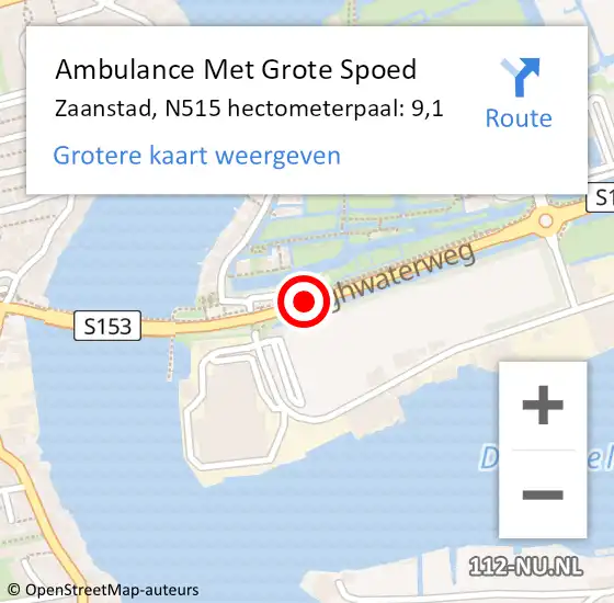 Locatie op kaart van de 112 melding: Ambulance Met Grote Spoed Naar Zaanstad, N515 hectometerpaal: 9,1 op 8 april 2025 14:25