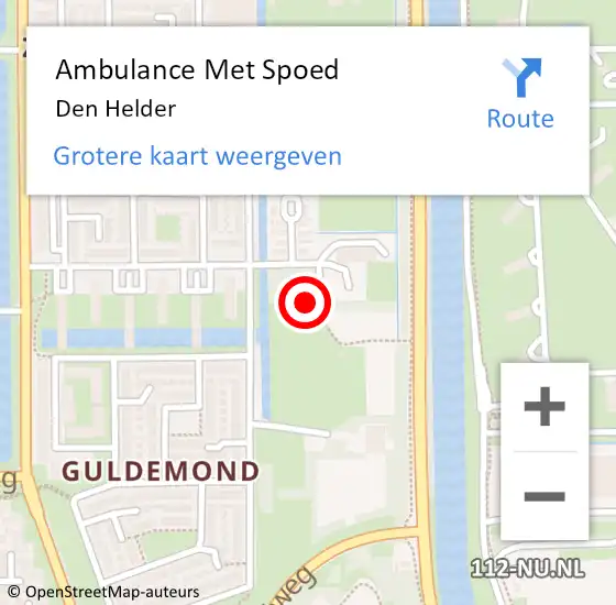 Locatie op kaart van de 112 melding: Ambulance Met Spoed Naar Den Helder op 8 april 2025 14:28