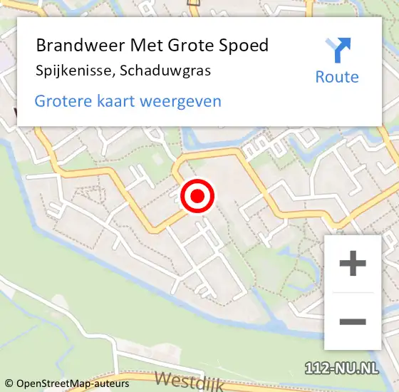 Locatie op kaart van de 112 melding: Brandweer Met Grote Spoed Naar Spijkenisse, Schaduwgras op 8 april 2025 17:49
