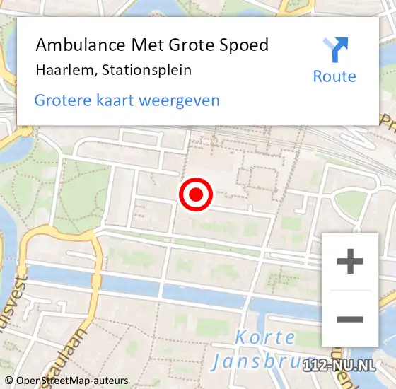 Locatie op kaart van de 112 melding: Ambulance Met Grote Spoed Naar Haarlem, Stationsplein op 8 april 2025 18:09