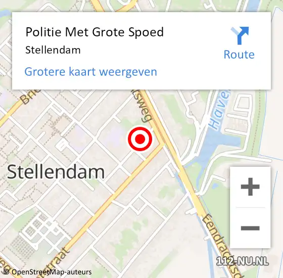 Locatie op kaart van de 112 melding: Politie Met Grote Spoed Naar Stellendam op 8 april 2025 19:43