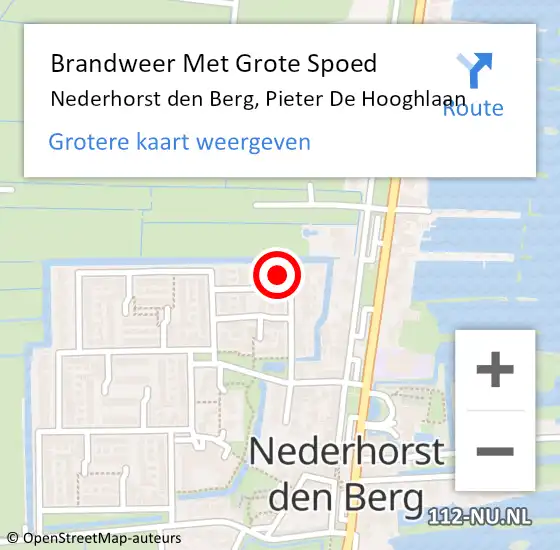 Locatie op kaart van de 112 melding: Brandweer Met Grote Spoed Naar Nederhorst den Berg, Pieter De Hooghlaan op 12 november 2014 18:30