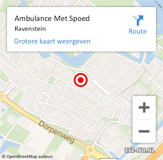 Locatie op kaart van de 112 melding: Ambulance Met Spoed Naar Ravenstein op 9 april 2025 00:02