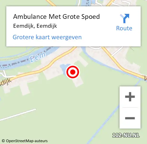 Locatie op kaart van de 112 melding: Ambulance Met Grote Spoed Naar Eemdijk, Eemdijk op 9 april 2025 02:37