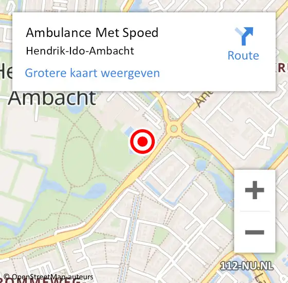 Locatie op kaart van de 112 melding: Ambulance Met Spoed Naar Hendrik-Ido-Ambacht op 9 april 2025 05:04