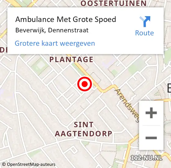 Locatie op kaart van de 112 melding: Ambulance Met Grote Spoed Naar Beverwijk, Dennenstraat op 9 april 2025 05:37