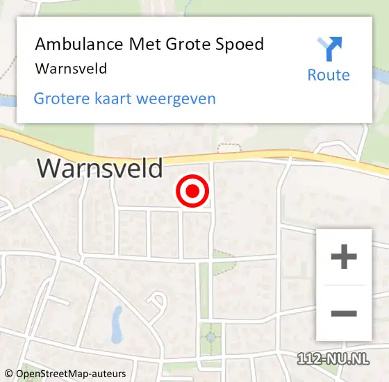 Locatie op kaart van de 112 melding: Ambulance Met Grote Spoed Naar Warnsveld op 9 april 2025 06:44