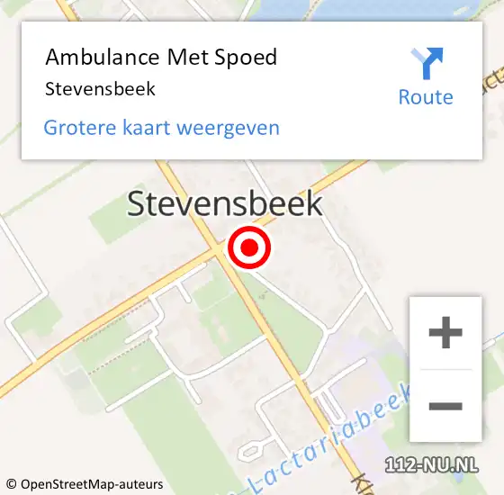 Locatie op kaart van de 112 melding: Ambulance Met Spoed Naar Stevensbeek op 9 april 2025 10:33