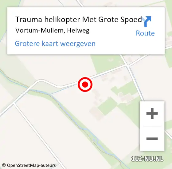 Locatie op kaart van de 112 melding: Trauma helikopter Met Grote Spoed Naar Vortum-Mullem, Heiweg op 9 april 2025 10:53