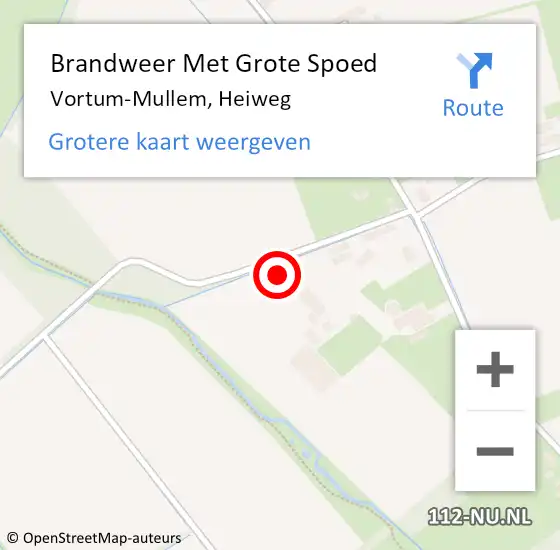 Locatie op kaart van de 112 melding: Brandweer Met Grote Spoed Naar Vortum-Mullem, Heiweg op 9 april 2025 10:54