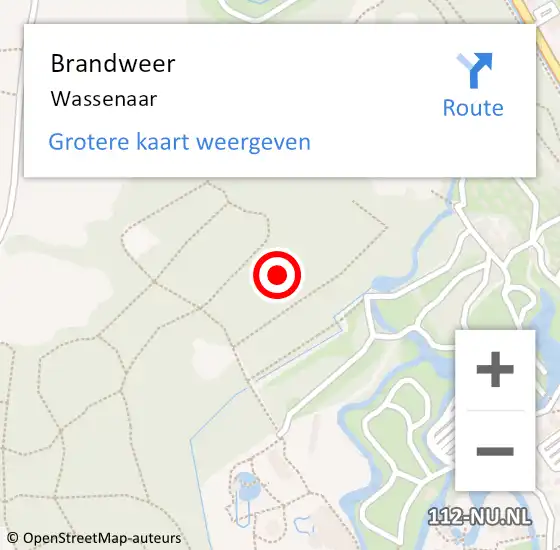 Locatie op kaart van de 112 melding: Brandweer Wassenaar op 9 april 2025 11:38